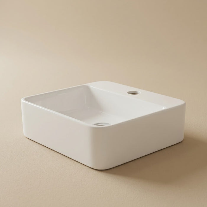 Plana, vasque à poser en céramique blanche