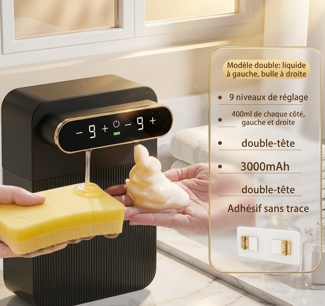 Distributeur automatique double, version liquide et mousse
