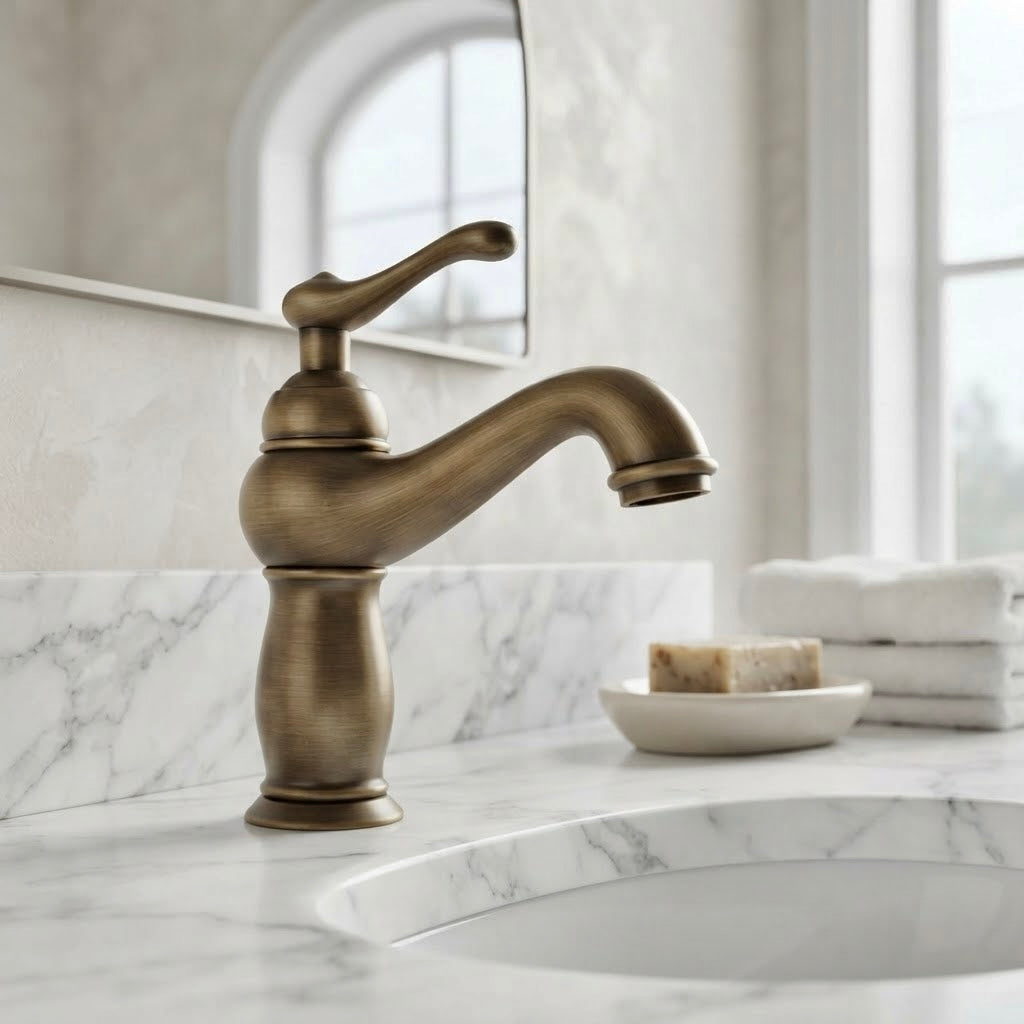 Patine, robinet en laiton bronze antique