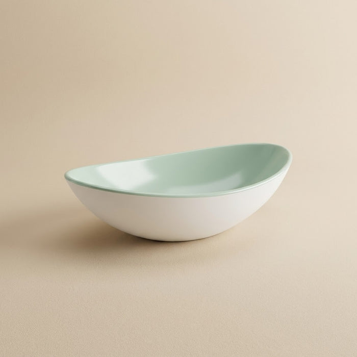 Opale, vasque en verre trempé blanc