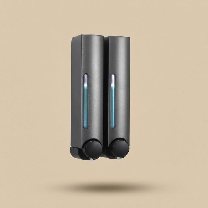 Distributeur mural double, gris anthracite